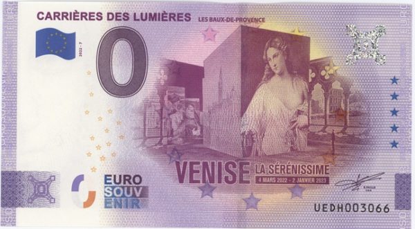 0 Euro Souvenir France Carrières de Lumière Venise 2022-7 Neuf