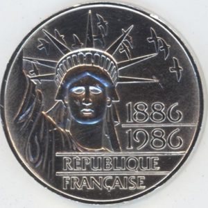 France 100 Francs 1986 Statue de la Liberté (ss-vz) en argent