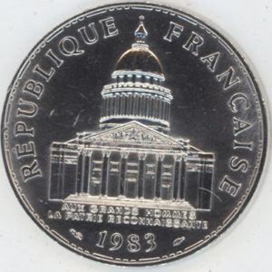 France 100 Francs 1983 (ss+) en argent