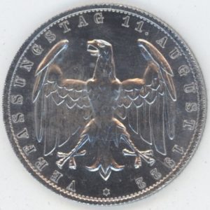 Germany Weimar 3 Mark 1922 A Verfassungstag (vz)