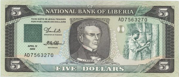 Liberia 5 Dollars 1989 Neuf