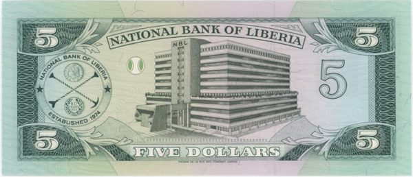 Liberia 5 Dollars 1989 Neuf – Image 2