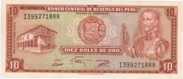 Peru 10 Soles de Oro 1975 Neuf