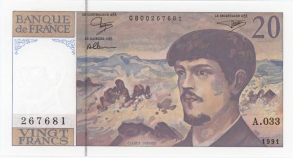 France 20 Francs 1991 Debussy Neuf