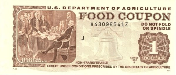 US Departement of Agriculture Food Coupon 1 Dollar Series 1996 Neuf