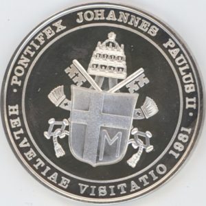 Médaille Jean-Paul II Helvetia Visitato 1981 (unz) en argent 1000