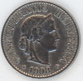 5 Centimes 1908 (ss+)