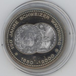 Médaille 150 Ans de la Monnaie Suisse (unz)