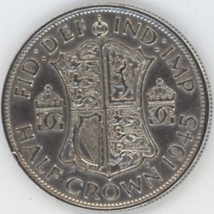 Grande-Bretagne Half Crown 1945 George VI (ss+) en argent