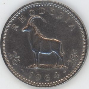 Rhodésie 2½ Shillings / 25 Cents 1964 Elizabeth II (ss)