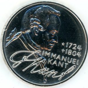 Allemagne 5 Mark 1974 D Immanuel Kant (ss-vz) en argent