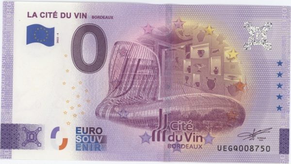 0 Euro Souvenir France La Cité du Vin Bordeaux 2022-4 Neuf