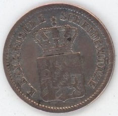 Germany Bavière 1 kreuzer 1860 Maximilian II (ss)