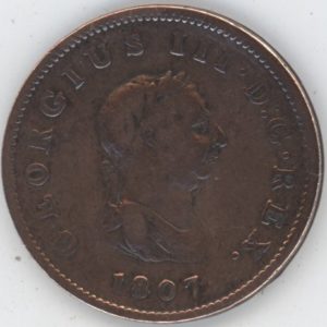 Grande-Bretagne 1/2 Penny 1807 George III (ss)