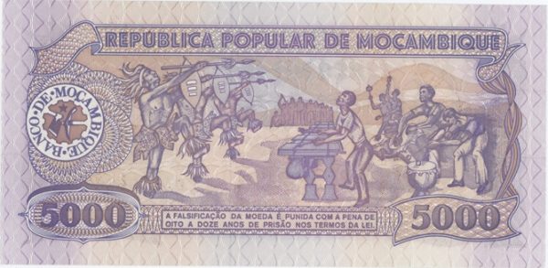 Mozambique 5000 Meticais 1989 Neuf – Image 2