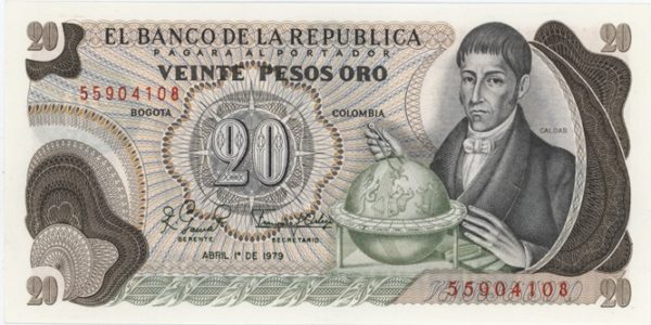 Colombia 20 Pesos Oro 1979 Neuf