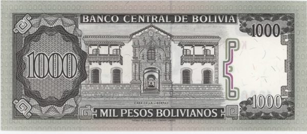 Bolivia 1000 Pesos 1982 Neuf – Image 2