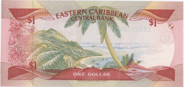 Anguilla États de la Caraïbe Orientale 1 Dollars ND (1986-88) Overprint U in circle Neuf – Image 2