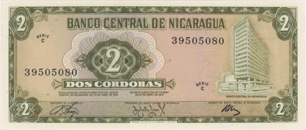 Nicaragua 2 Cordobas 1972 Neuf