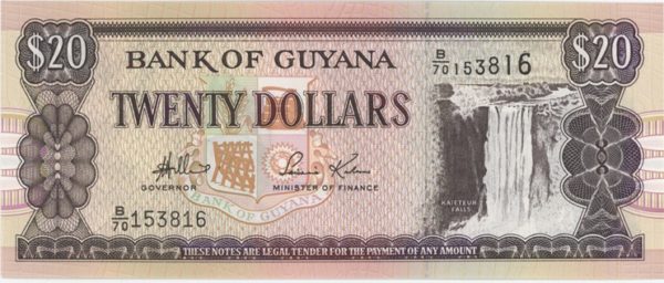 Guyana 20 Dollars ND (1996-09) Neuf