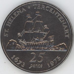 St-Helena 25 Pence 1973 Tricentenaire de Saint-Hélène (ss-vz)