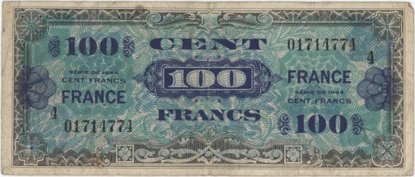 France 100 Francs 1944 Trésor