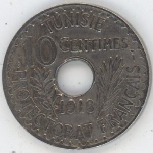 Tunisie 10 Centimes 1918 (ss)