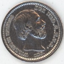 Pays-Bas 5 Cents 1876 William III (vz) en argent