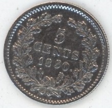 Pays-Bas 5 Cents 1850 William III (ss+) en argent