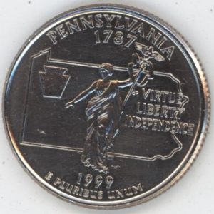 USA Quarter Dollar 1999 P Pennsylvanie (ss+)