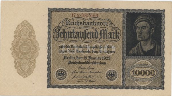 Germany Reichsbanknote 10 000 Mark 1922 petit format