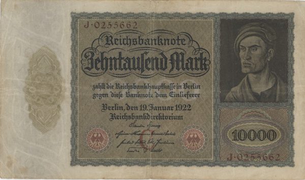 Germany Reichsbanknote 10 000 Mark 1922 grand format – Image 2