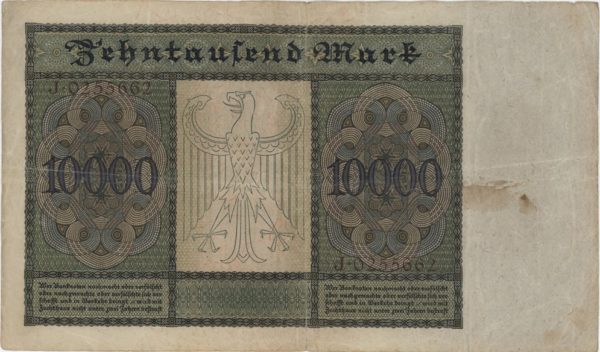 Germany Reichsbanknote 10 000 Mark 1922 grand format