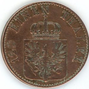 Germany Prussia 3 Pfennige 1865 A Wilhelm I (ss)
