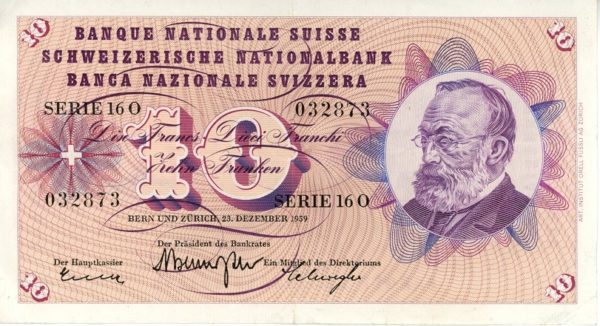 10 Francs 1959 (Gottfried Keller)