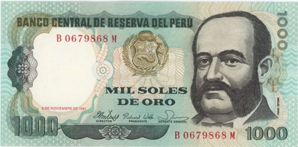 Peru 1000 Soles de Oro 1981 Neuf