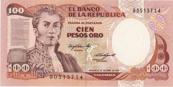 Colombia 100 Pesos Oro 1984 Neuf