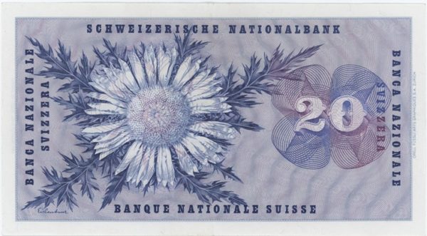 20 Francs 1961 (Général Dufour) – Image 2