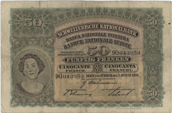 50 Francs 1939 Bucheron / Holzfäller