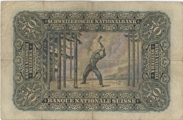 50 Francs 1939 Bucheron / Holzfäller – Image 2