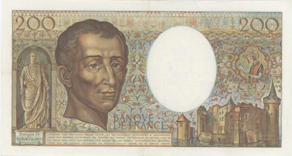 France 200 Francs 1981 Montesquieu – Image 2