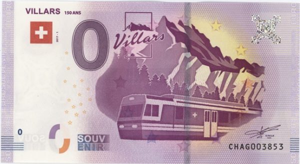 0 Euro Souvenir Suisse Villars 150 Ans 2017 – 1 Neuf
