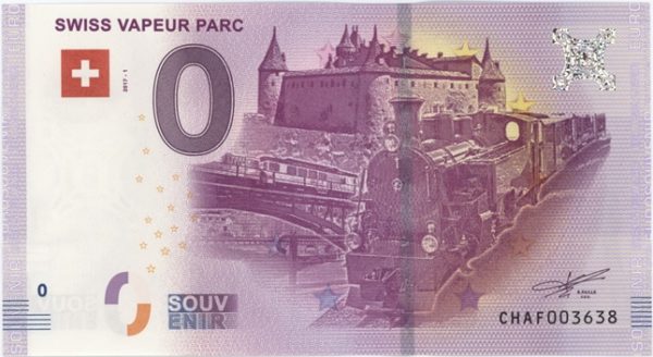 0 Euro Souvenir Suisse Swiss Vapeur Park 2017 – 1 Neuf