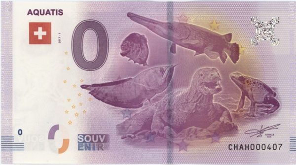 0 Euro Souvenir Suisse Aquatis 2017 – 1 Neuf
