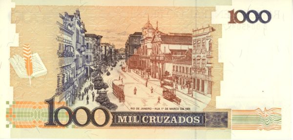 Brésil 1 Cruzados Novo sur 1000 Cruzados ND (1989) Neuf – Image 2