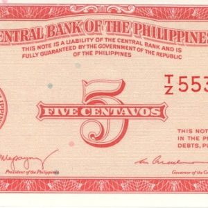 Philippines 5 Centavos ND (1953) Waterlow et Sons Neuf