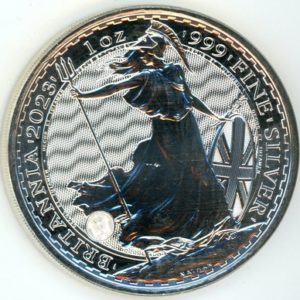 Grande-Bretagne 2 Pounds 2023 Charles III (vz-unz) 1 OZ d'Argent Fin