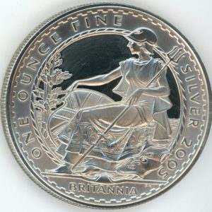 Grande-Bretagne 2 Pounds 2005 Elizabeth II Britania assise (vz-unz) 1 OZ d'Argent Fin