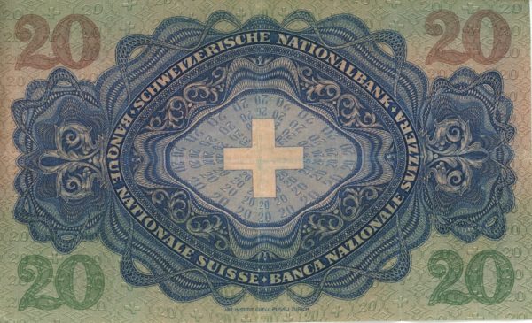 20 Francs 1933 Pestalozzi – Image 2