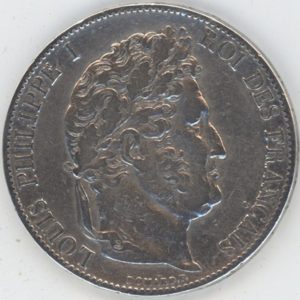 France 5 Francs 1845 A Louis Philippe I (s-ss) en argent